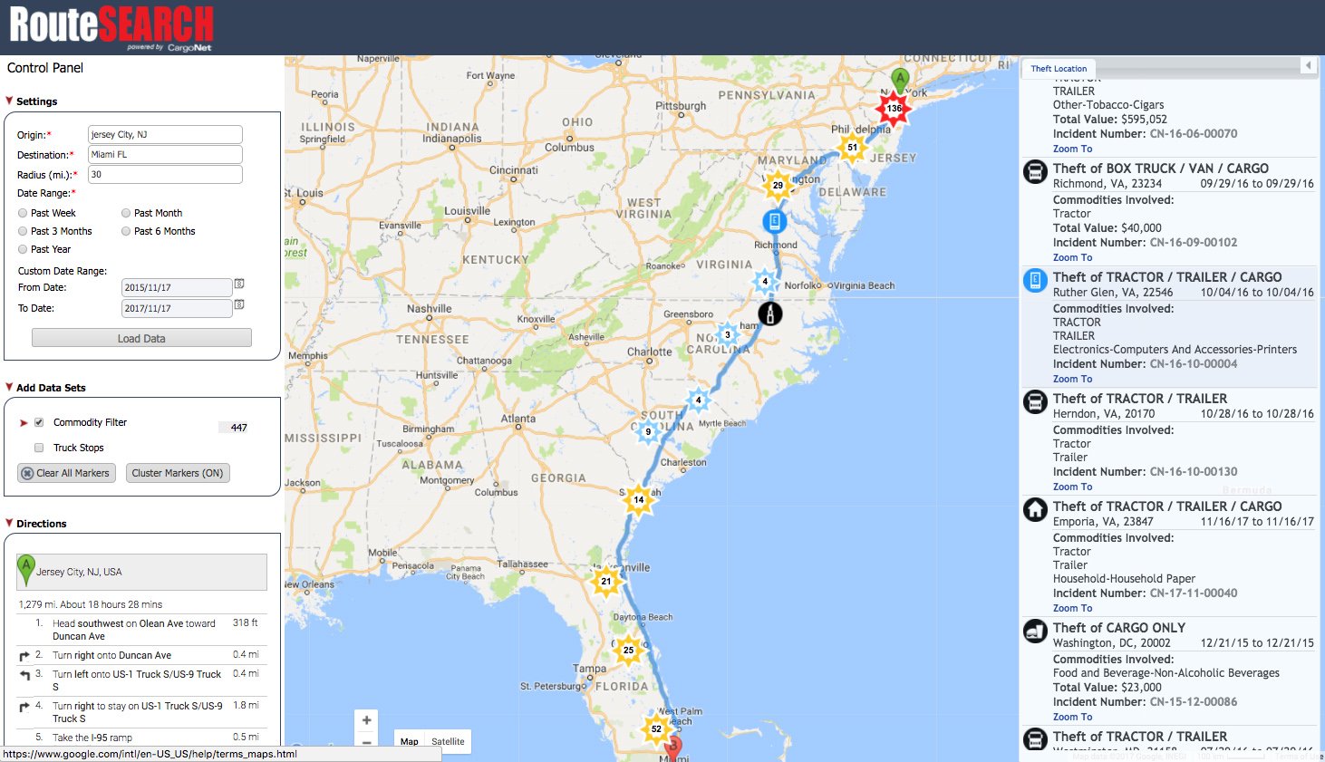 RouteSearch Screenshot 1